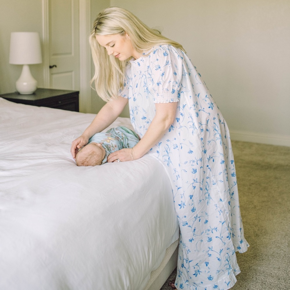 The Caroline Nap dress- blue botanical- Hill House